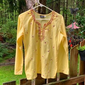 Taruni Boho Embellished Tunic Blouse NWOT